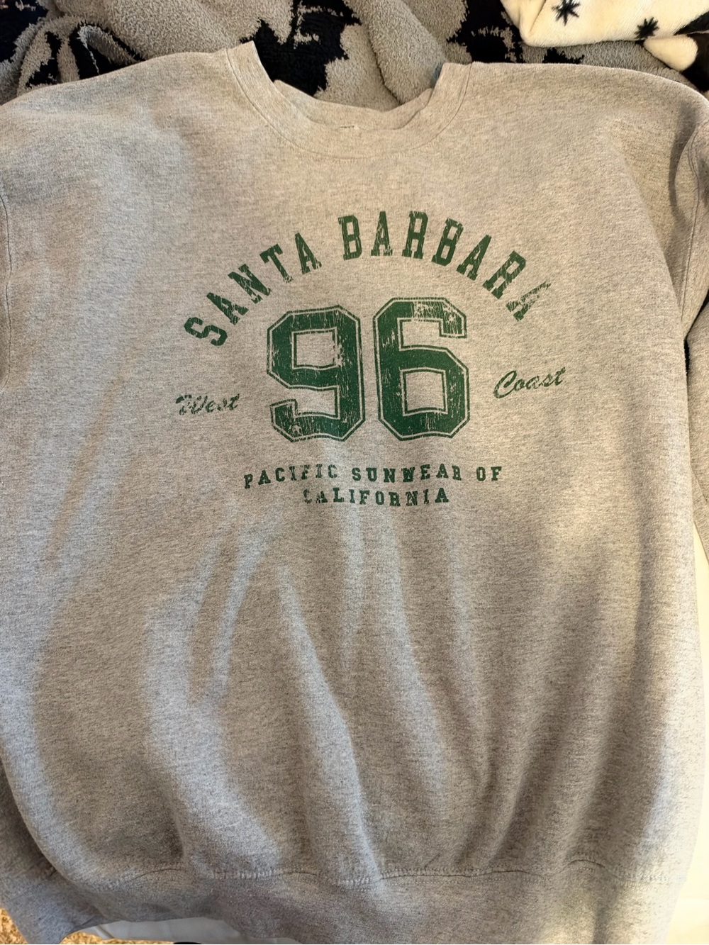PacSun Gray Crewneck Sweatshirt with Green '96' Graphic